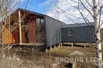 Сайдинг металлический Пихта. Профнастил Кс17 7024 Стальной бархат.