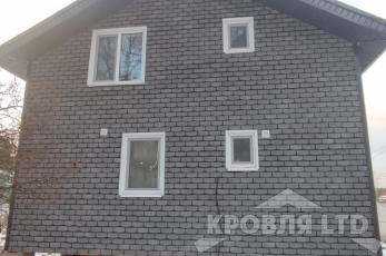 Фасадная плитка ТEХНОНИКОЛЬ HAUBERK Камень цвет Сланец, Фасадная панель Декер Стейн Молочный, Профнастил С21 7024.