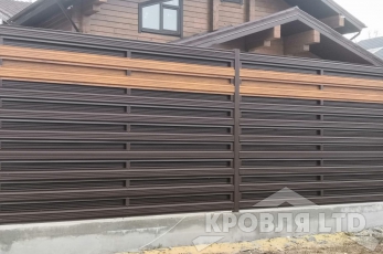 Евроштакетник П-образный А 0,45 PE RAL8017