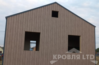 Сайдинг металлический Евробрус Ясень и Профнастил КС17