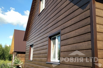 Металлсайдинг Евробрус Темное дерево.