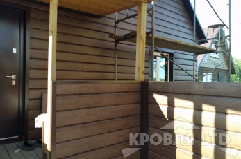 Металлсайдинг Евробрус Темное дерево.