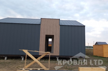 Сайдинг металлический Евробрус Ясень и Профнастил КС17