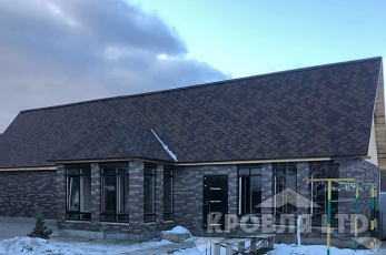 Гибкая черепица Roofshield серия Family Eco Light коллекция Стандарт цвет Коричневый с оттенением