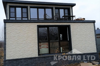 Фасадная Панель Альта профиль Шодланский камень Абердин, Деке Стейн Атрацит