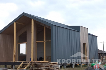 Сайдинг металлический Евробрус Ясень и Профнастил КС17