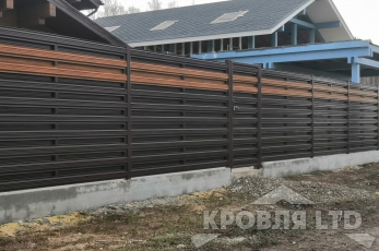 Евроштакетник П-образный А 0,45 PE RAL8017