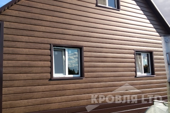 Металлсайдинг Евробрус Темное дерево.