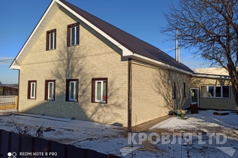 Фасадная Панель Декер Стейн Янтарный, Профнастил С21 8017 Стальной бархат