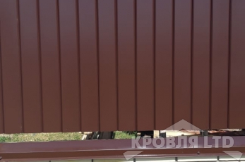 Металлсайдинг софит узкий 8017,парапеты,колпаки