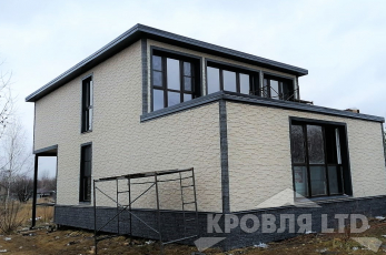 Фасадная Панель Альта профиль Шодланский камень Абердин, Деке Стейн Атрацит