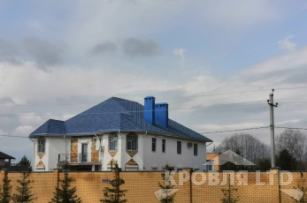 Гибкая черепица Катепал Коллекция Rocky цвет Голубая лагуна