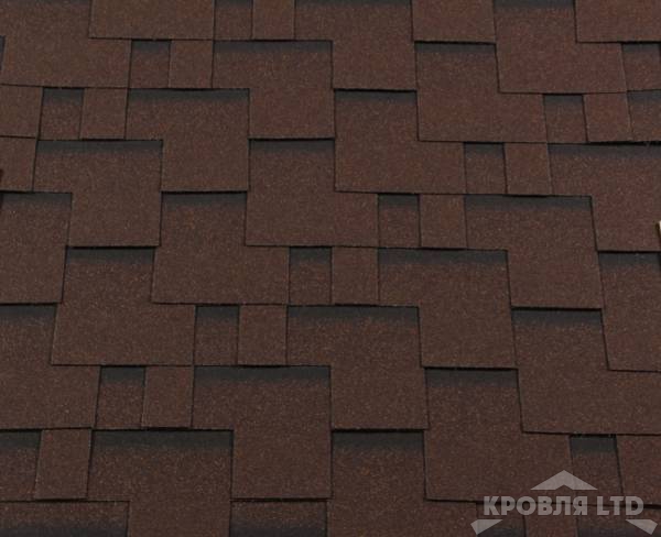 Гибкая черепица Roofshield  серия Classic коллекция Модерн цвет Коричневый с оттенением