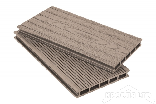 Террасная доска GRAND LINE серия Вельвет и теснение цвет Шоколад 22×160x4000