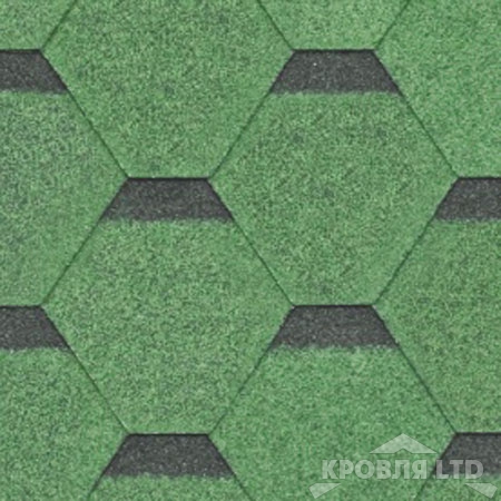 Гибкая черепица Roofshield  серия Premium коллекци Стандарт цвет Зеленый с оттенением