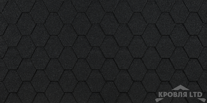 Гибкая черепица Дёке серия  EURAZIA Коллекция ШЕСТИГРАННИК цвет Черный