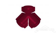Тройник Y для конька полукруглого R80, Полиэстер RAL 3003 рубиново-красный,толщина 0,45