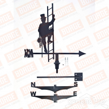 Флюгер BORGE Трубочист, 600х645мм, чёрный (RAL 9005 matt)