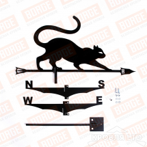 Флюгер BORGE Кошка, 700х350мм, чёрный (RAL 9005 matt)